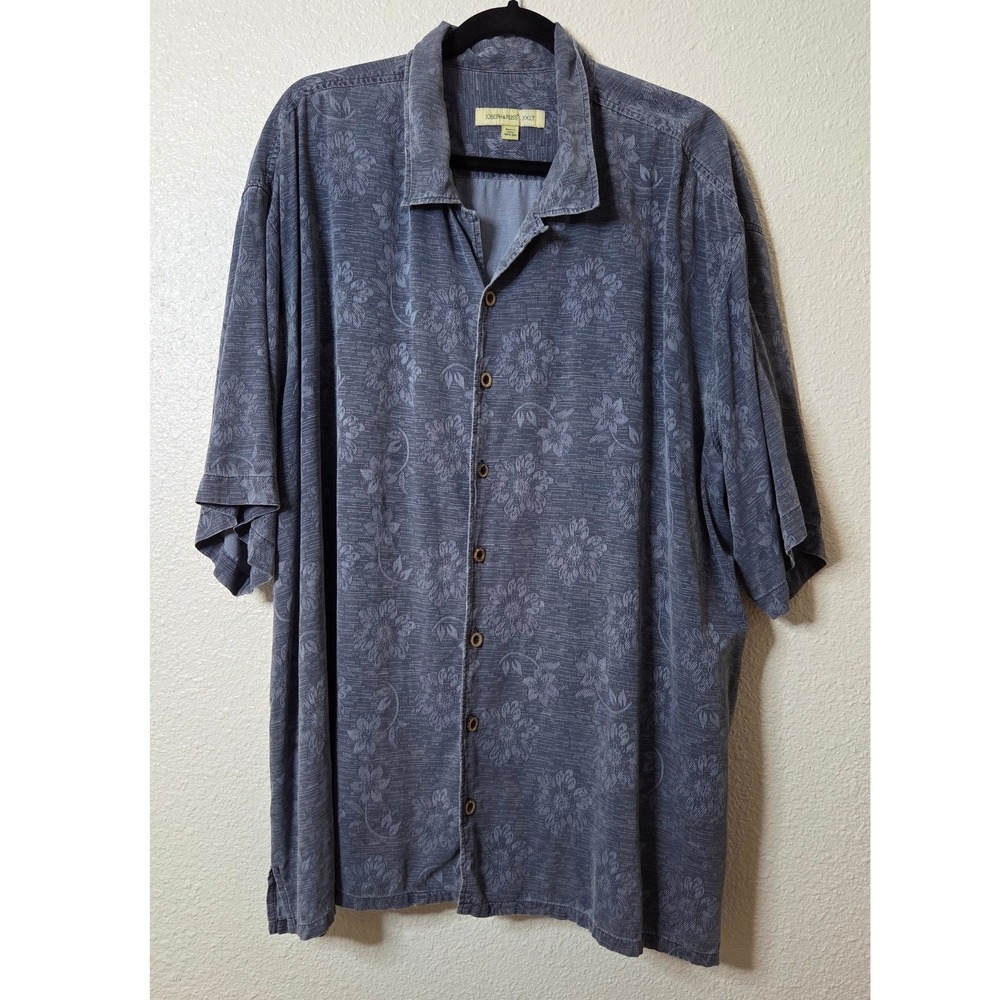 Silk Floral Button Down Shirt Resort Hawaiian Dadcore Relaxed Camp Shirt 3XLT